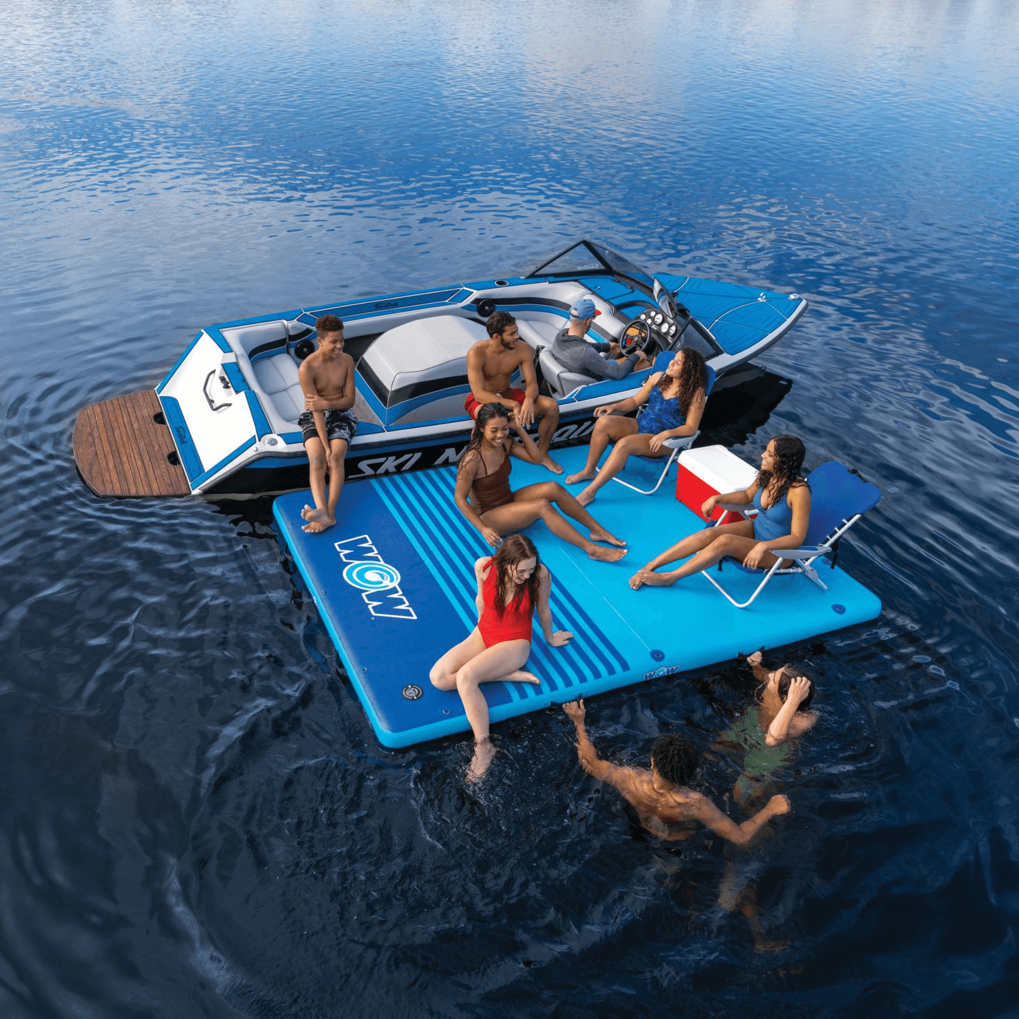 WOW Watersports 10'x8'x6" Drop Stitch Vacation Station Dock with Handles