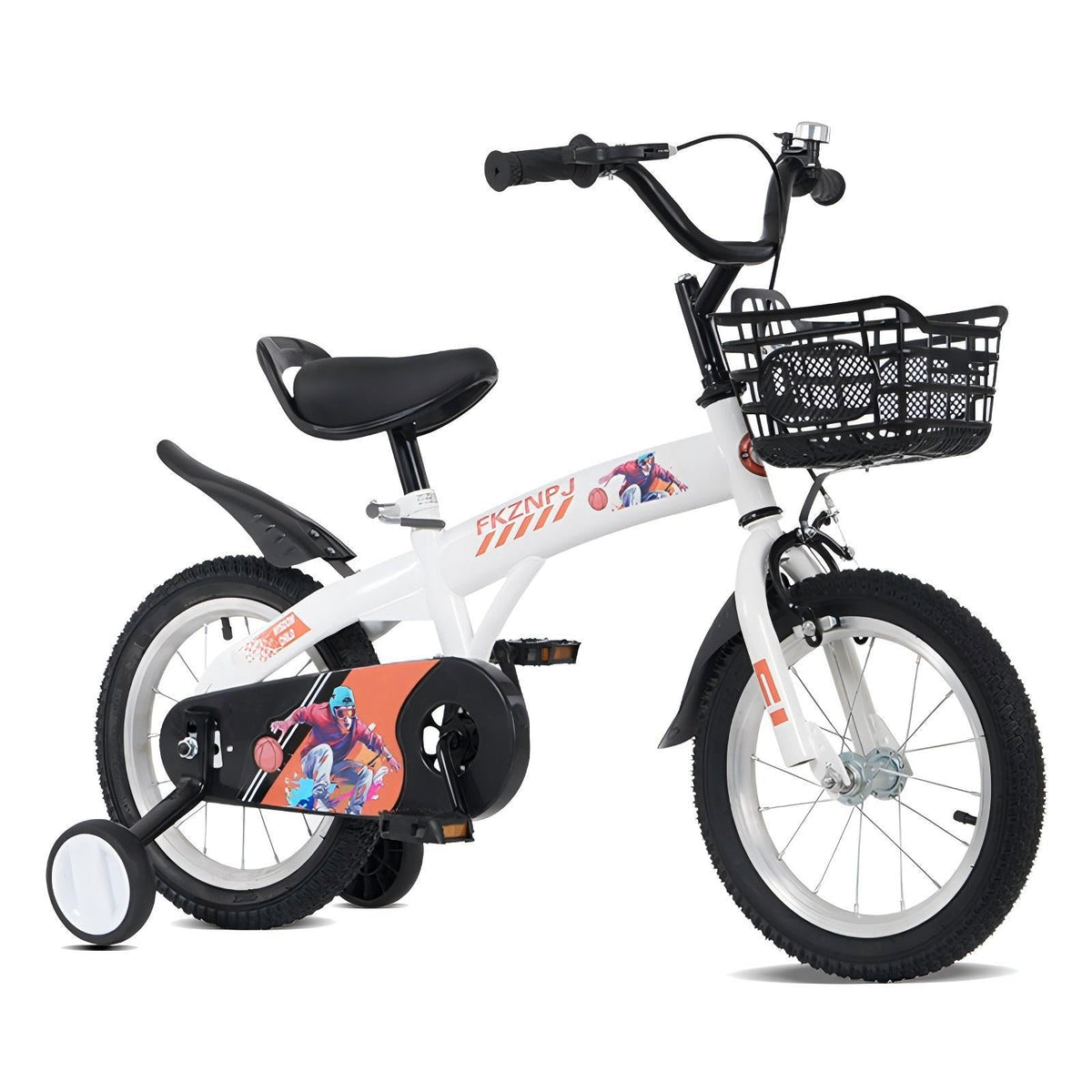 18" Sporty Kids Bike with Training Wheels and Stand Adjustable Saddle | Aged 5-10 Years (Tall Height 39-49")