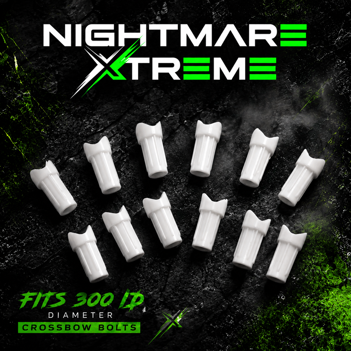 Nightmare Xtreme Half Moon Pro-Series Crossbow Nock | 12-Pack White