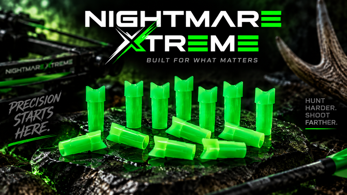 NIGHTMARE XTREME™ Half Moon Crossbow Nocks | 12-Pack Green