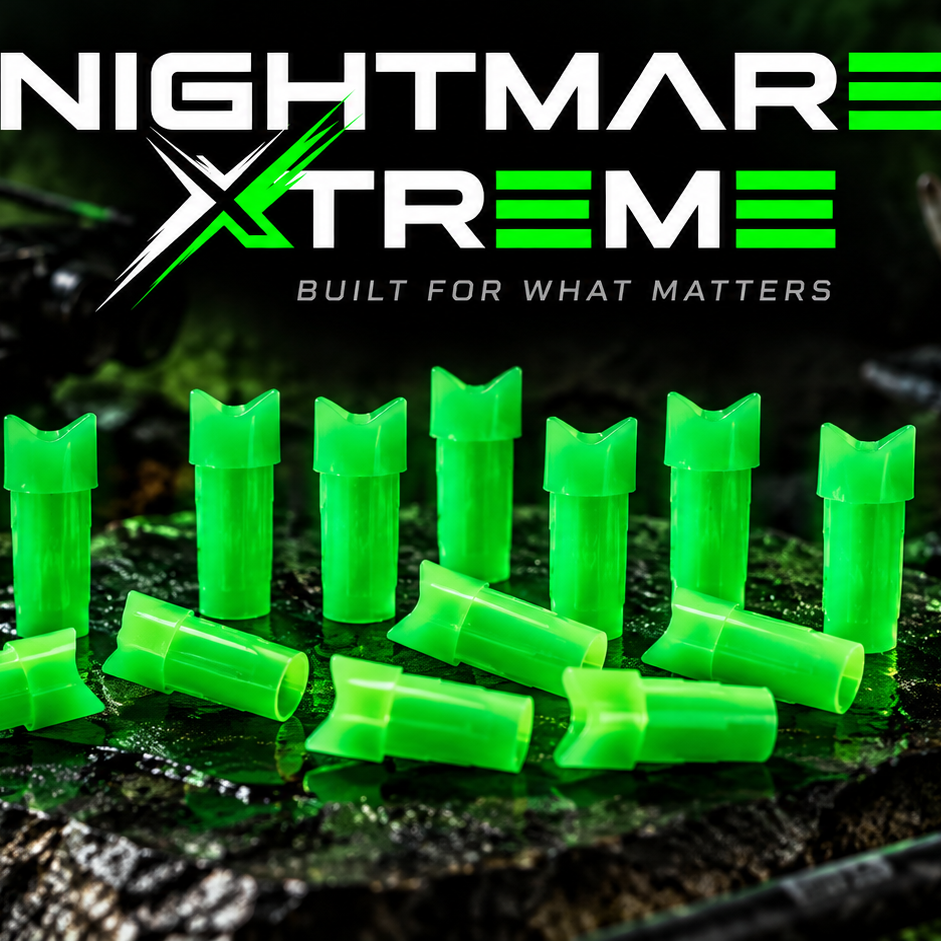 NIGHTMARE XTREME™ Half Moon Crossbow Nocks | 12-Pack Green
