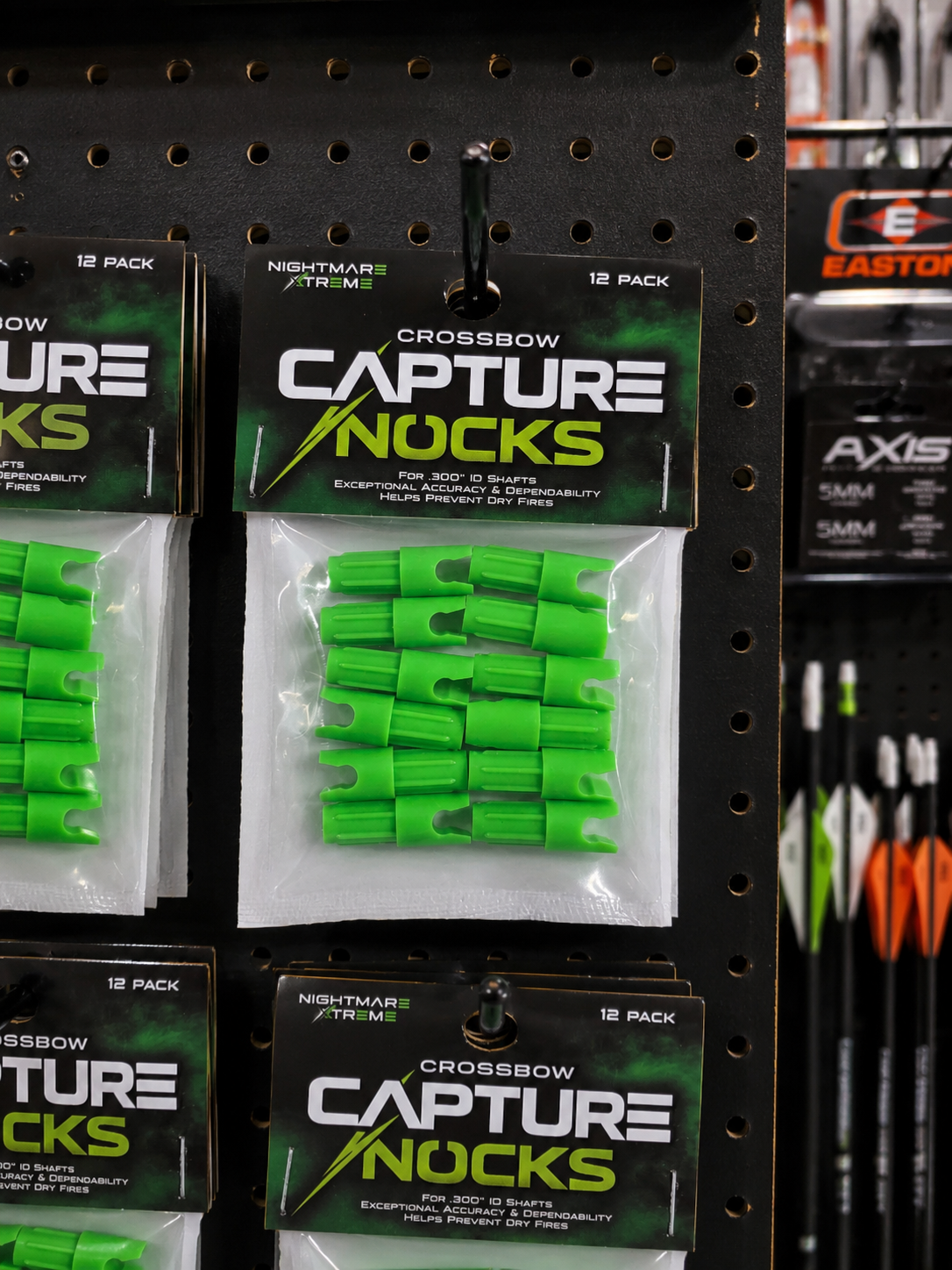 Nightmare Xtreme Crossbow Capture Nocks  FLO Green 12-Pack | .300 ID Shafts