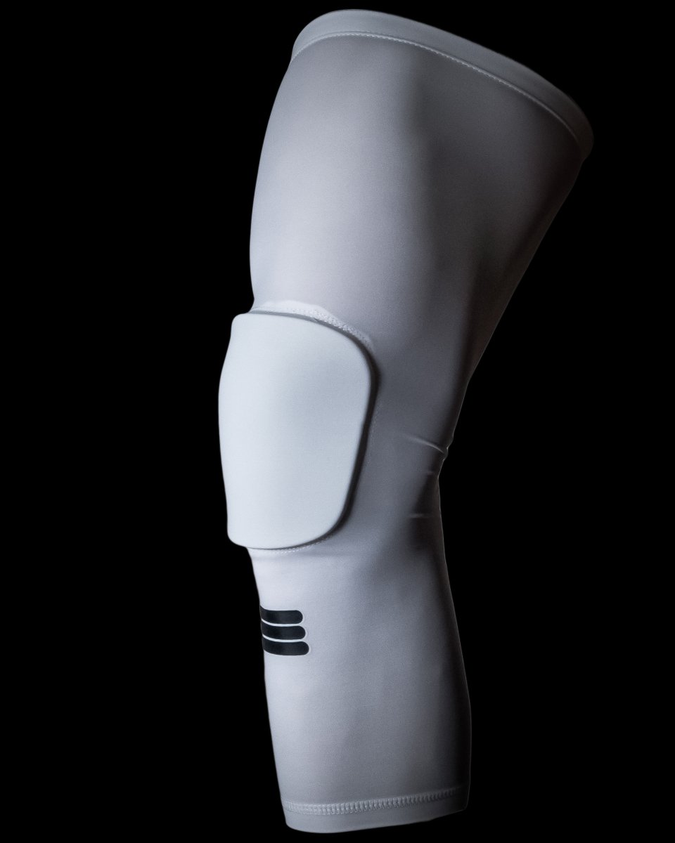 Full-Length Padded Knee Sleeve | White