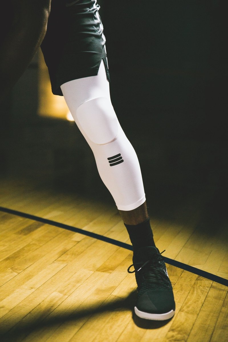 Full-Length Padded Knee Sleeve | White