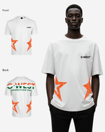 G West Mens Oversized Cricket India Arch Logo T-Shirt