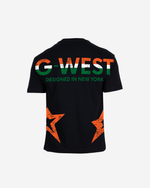 G West Mens Oversized Cricket India Arch Logo T-Shirt
