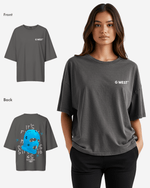 G West Womens Oversized True Blue Ski Mask Oversized Tee