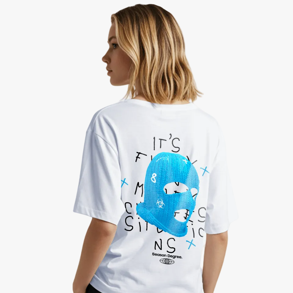 G West Womens Oversized True Blue Ski Mask Oversized Tee