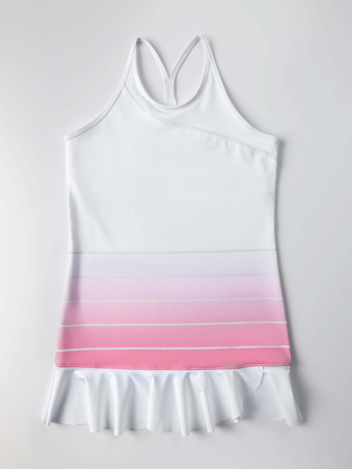 Girls Strappy Tennis Flounce Dress | Plumeria Ombre