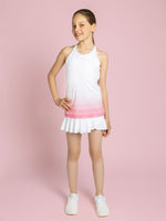 Girls Strappy Tennis Flounce Dress | Plumeria Ombre