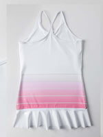 Girls Strappy Tennis Flounce Dress | Plumeria Ombre