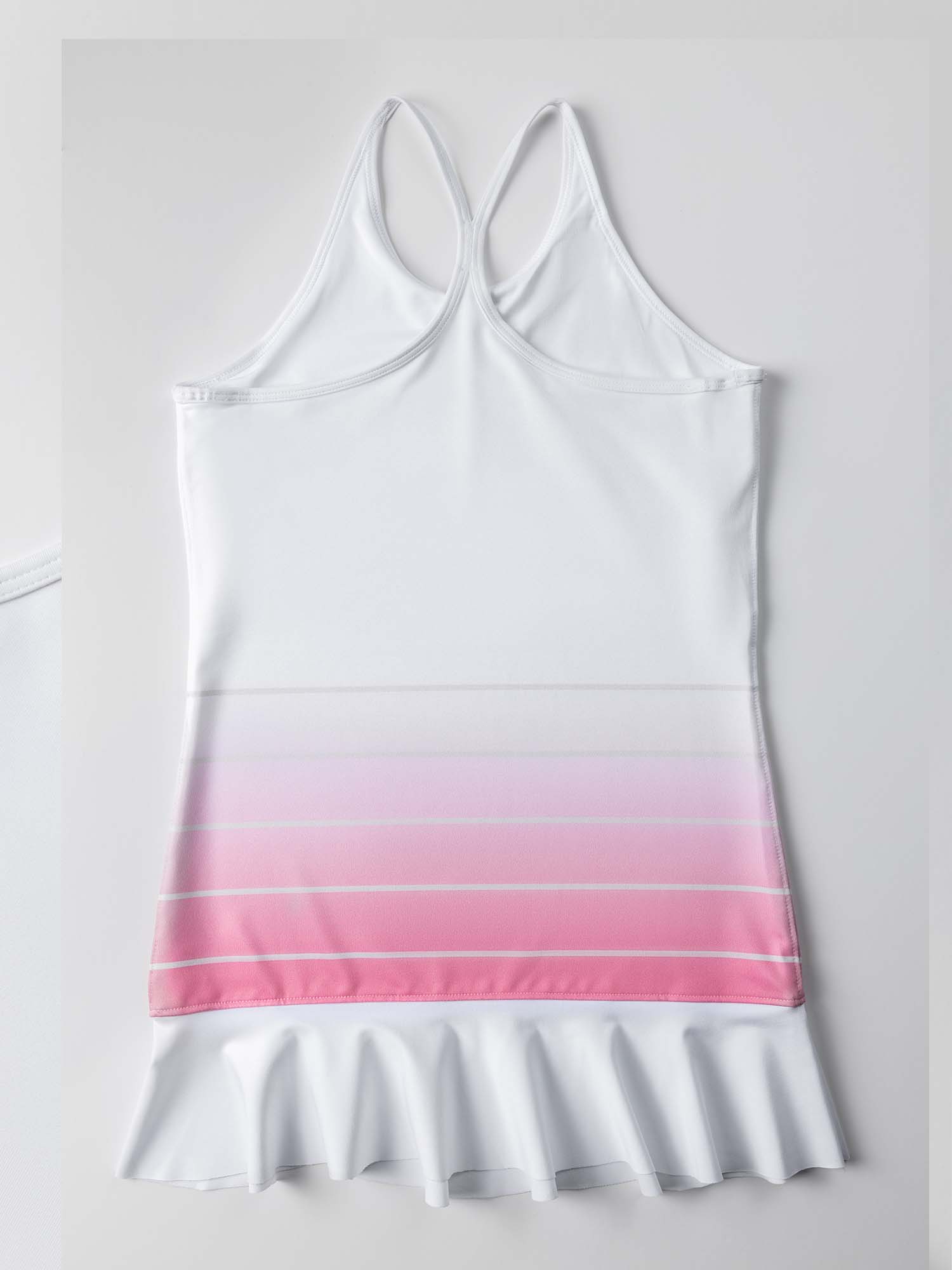 Girls Strappy Tennis Flounce Dress | Plumeria Ombre