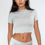 90s Baby Tee | Cloud Set Gray