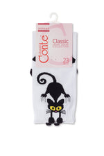 Cotton Socks Conte Classic 233 | Picot "Black Cat"