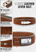 GW 4-inch Leather Lever Belt | Brown