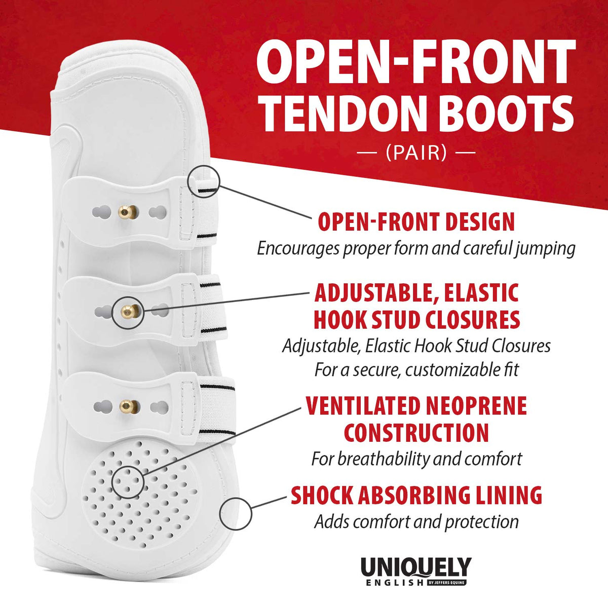 Jeffers Uniquely English Horse Tendon Boots | 2-Pack