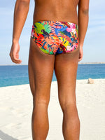 Men’s Swim Brief | Tropical Aviary Elegance