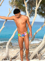 Men’s Swim Brief | Tropical Aviary Elegance