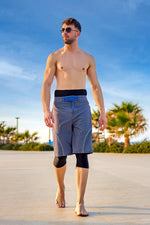 Marina Gray Men's Modest Swim Shorts | S2501-1