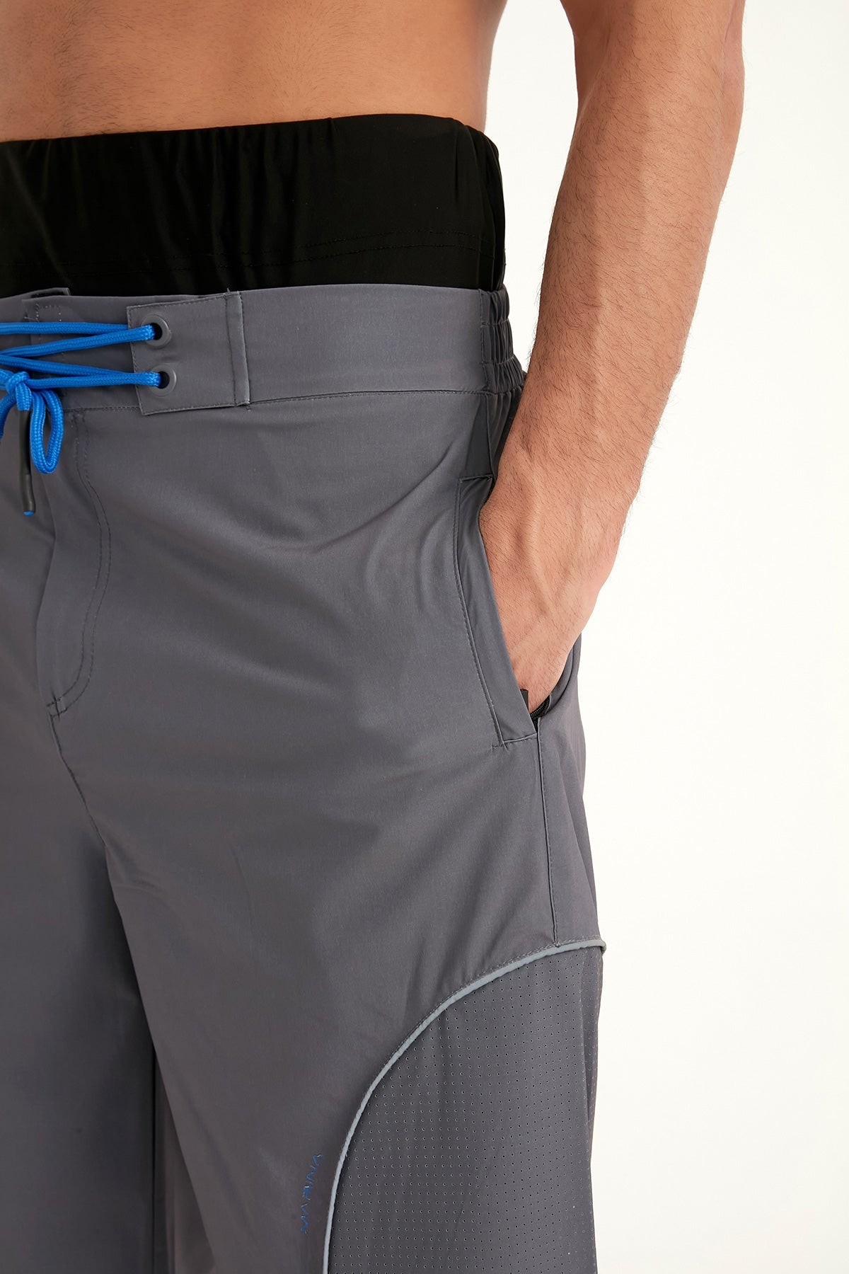 Marina Gray Men's Modest Swim Shorts | S2501-1