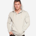 Men's Henley Style Bamboo Viscose Fleece Hoodie