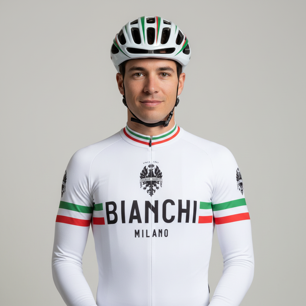Bianchi Milano Leggenda Storia Men's L/S Cycling Jersey | White