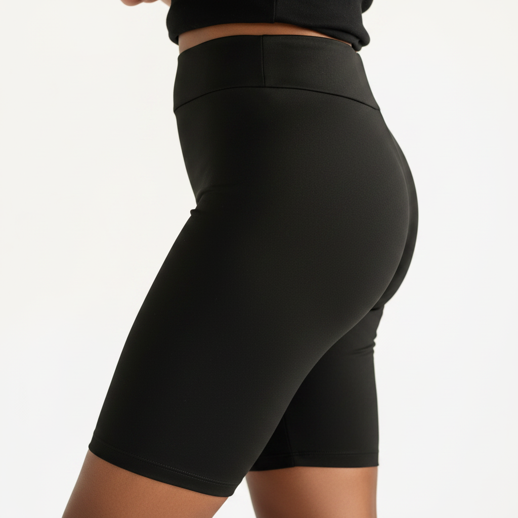 No Cling Premium Black Biker Shorts
