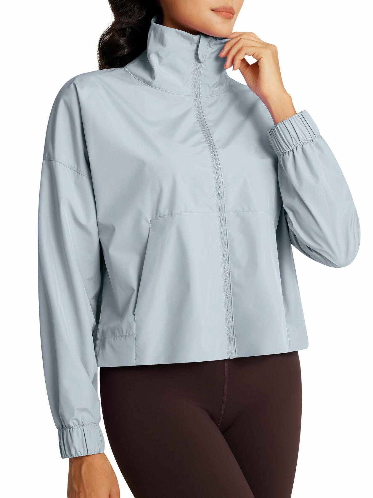 Women’s (Size M) Short Cut Windbreaker Jacket | Blue