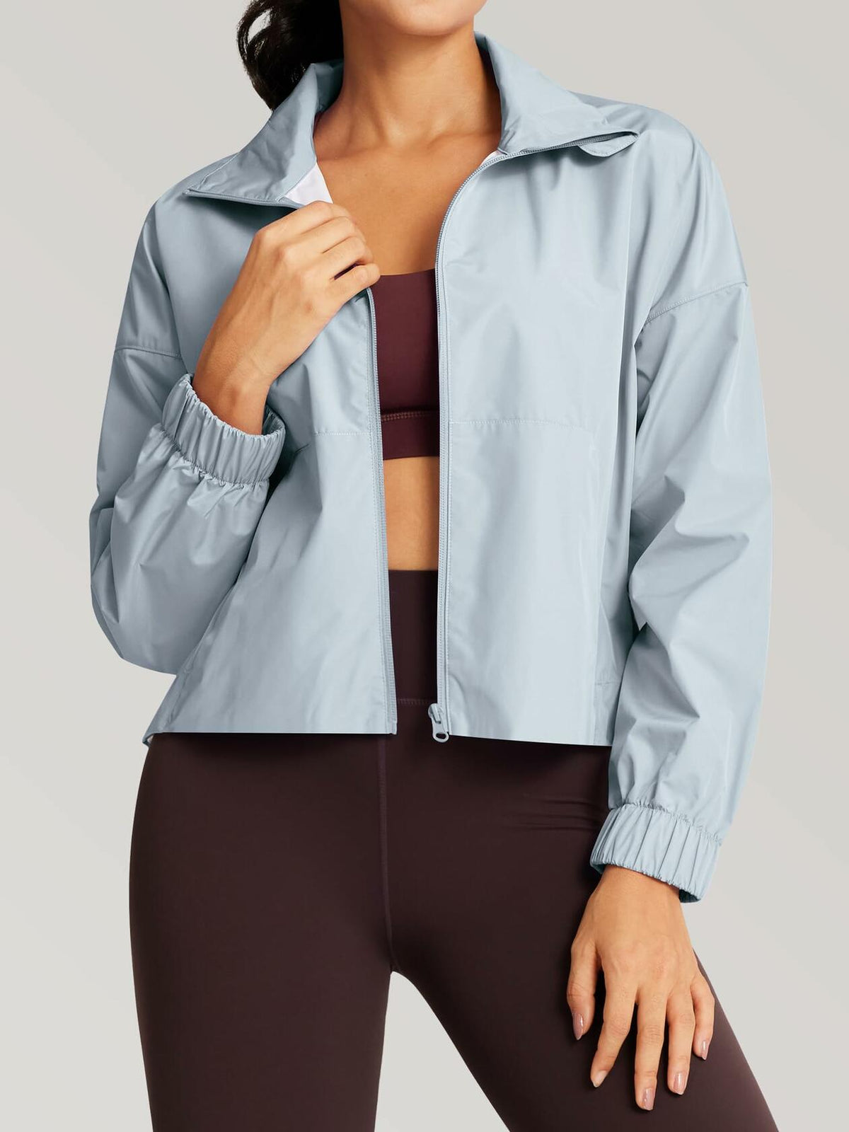 Women’s (Size M) Short Cut Windbreaker Jacket | Blue