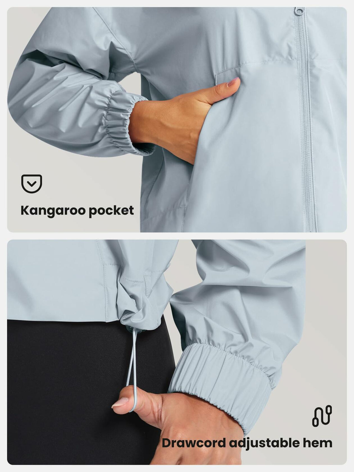 Women’s (Size M) Short Cut Windbreaker Jacket | Blue