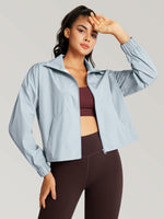 Women’s (Size M) Short Cut Windbreaker Jacket | Blue