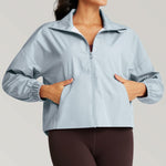 Women’s (Size M) Short Cut Windbreaker Jacket | Blue