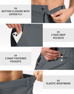 Men's (Size XXL) Slim Fit Golf Joggers | Stretch Pants with 5 Pockets | Ink Gray