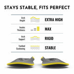 Arch Support Shoe Insole Shock Absorb | XL (M12.5-14.5/W13.5-15.5)