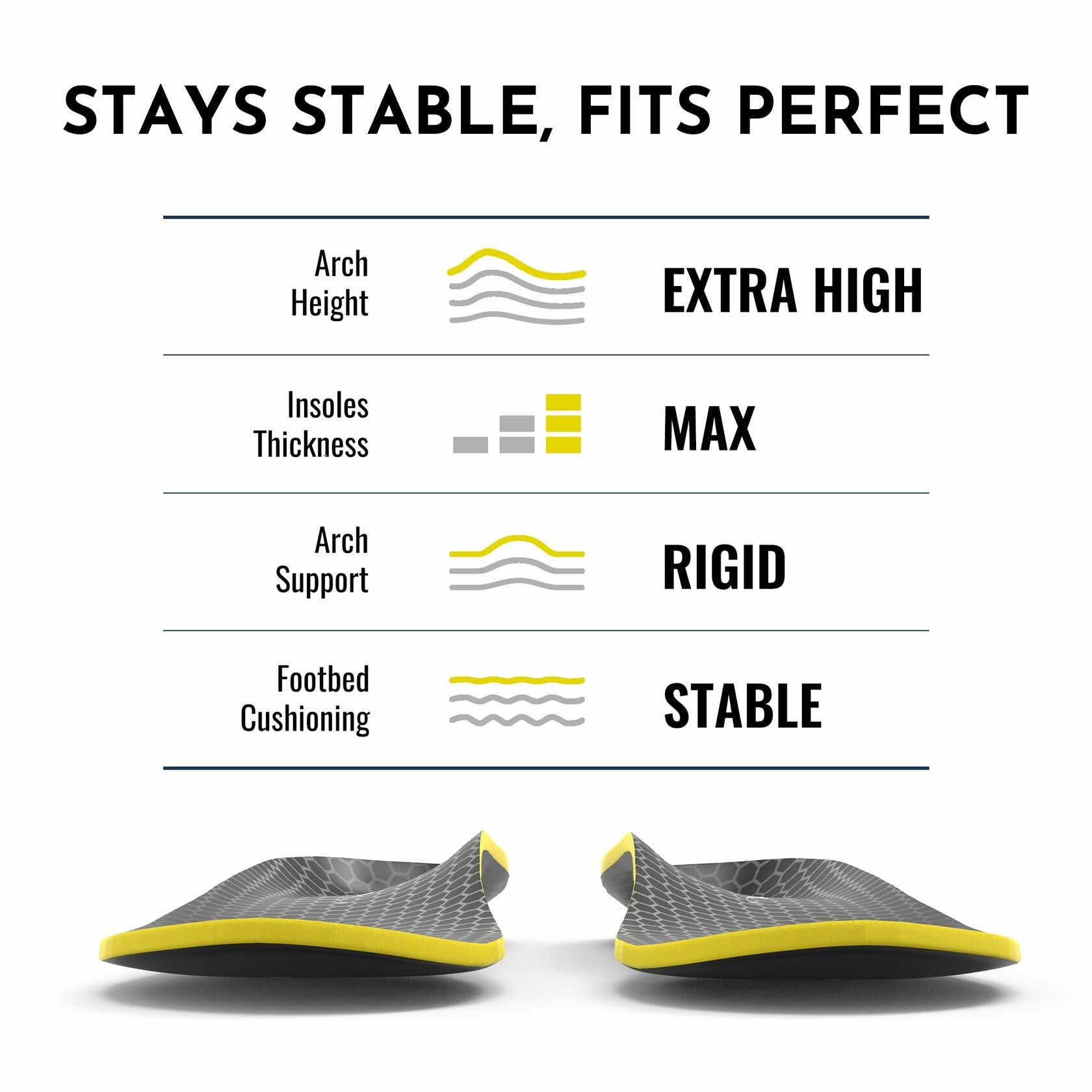 Arch Support Shoe Insole Shock Absorb | XL (M12.5-14.5/W13.5-15.5)