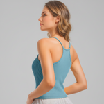 Women’s (Size M) Workout Tank Top with Built-In Bra | 2-Pack | Blue+White