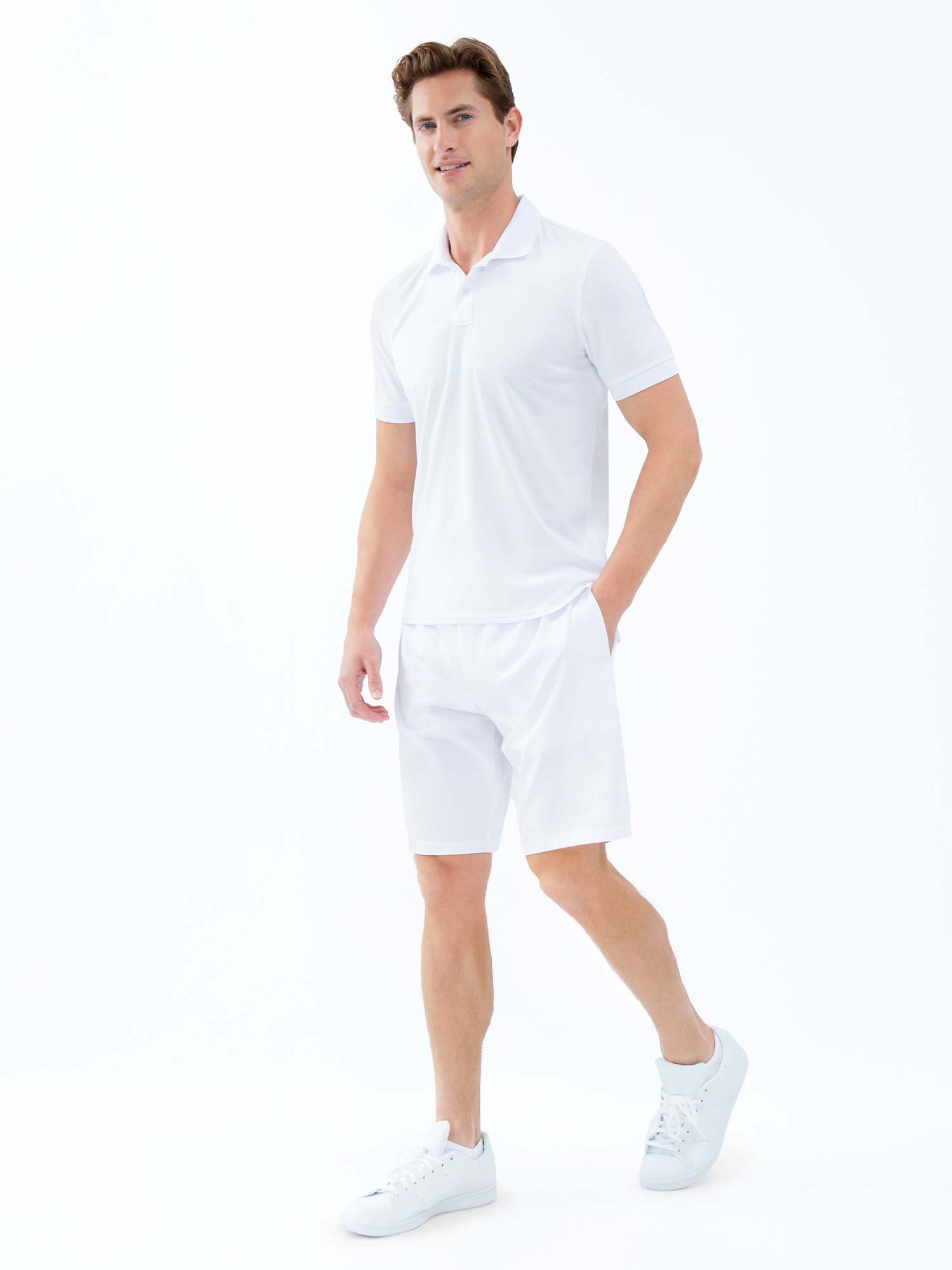 Performance Men's Classic Tennis Rib Collar Polo | White