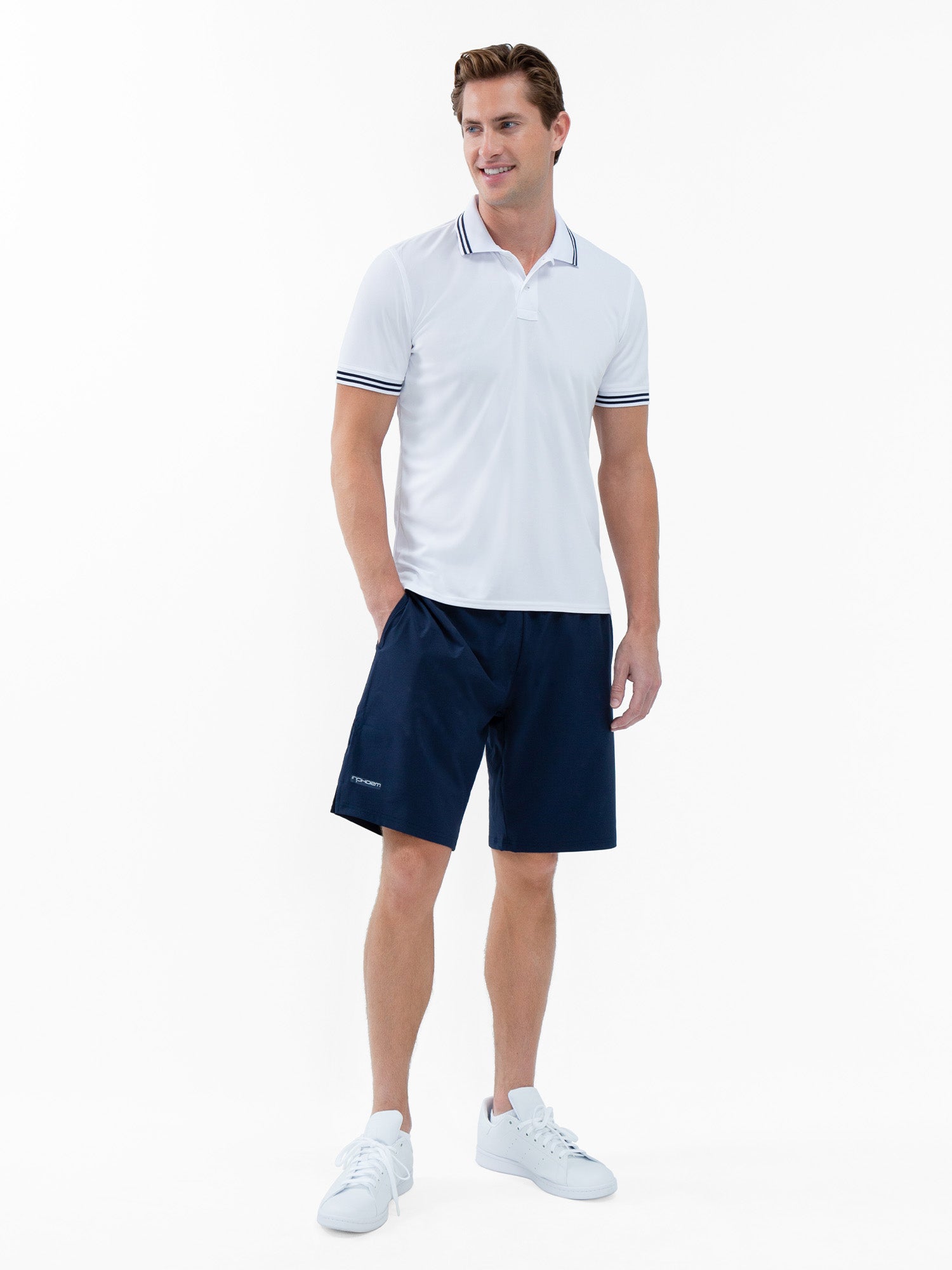 Performance Men's Classic Tennis Rib Collar Polo | White/Midnight