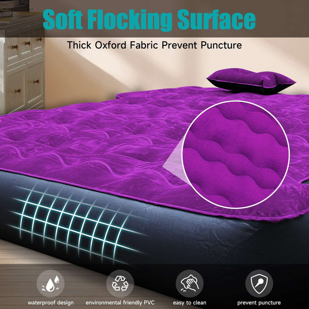 Full Size Truck Bed Air Mattress 5.5/6.5' | Purple