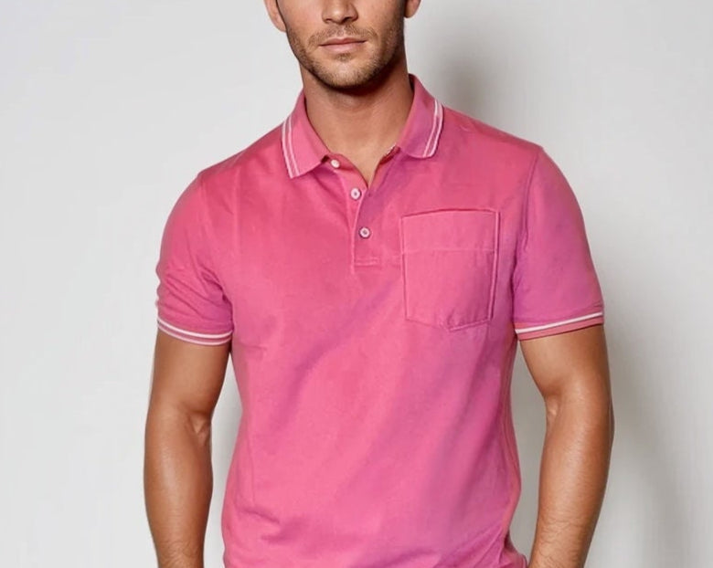 Pocket Polo Shirt | Pink