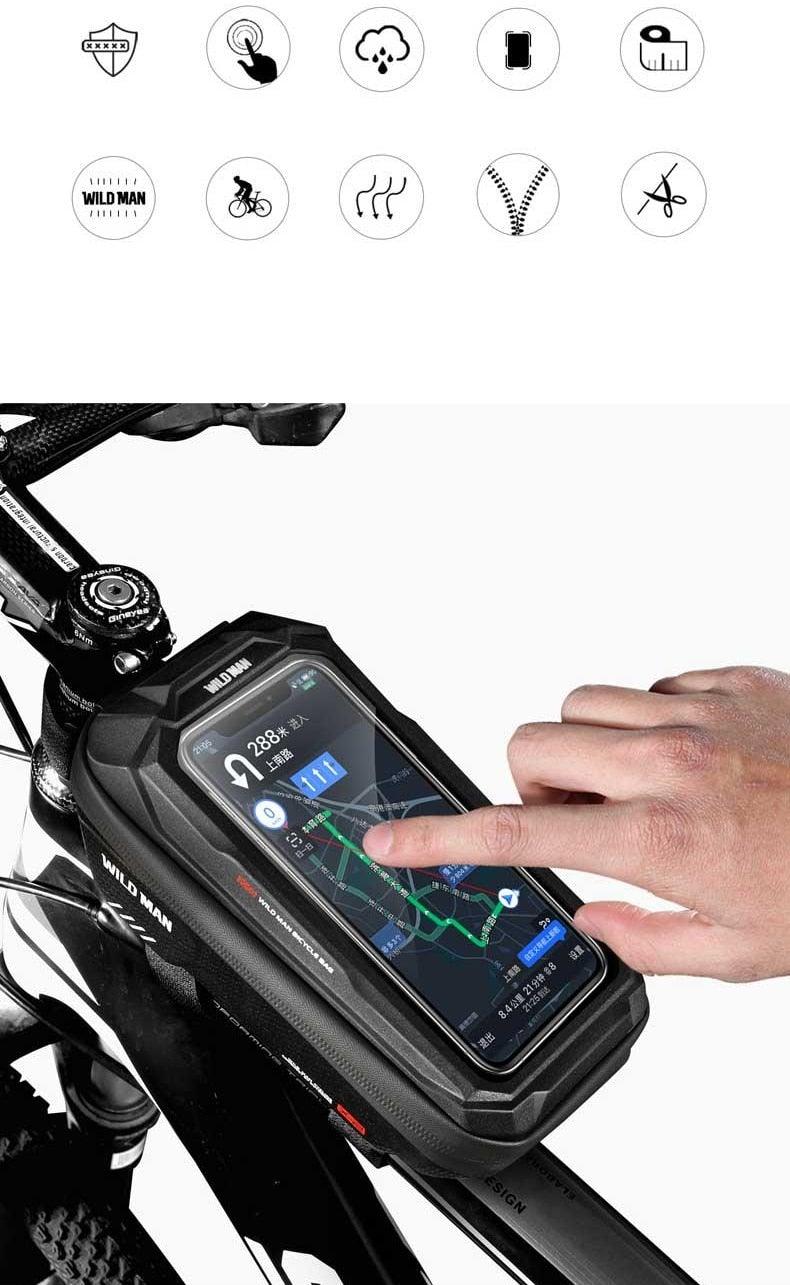 Top Tube WP Hard Shell Cycling Bag with TPU Touch Screen Phone Case