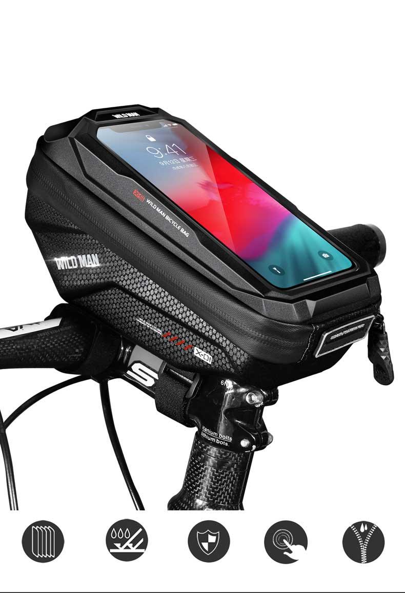 Top Tube WP Hard Shell Cycling Bag with TPU Touch Screen Phone Case