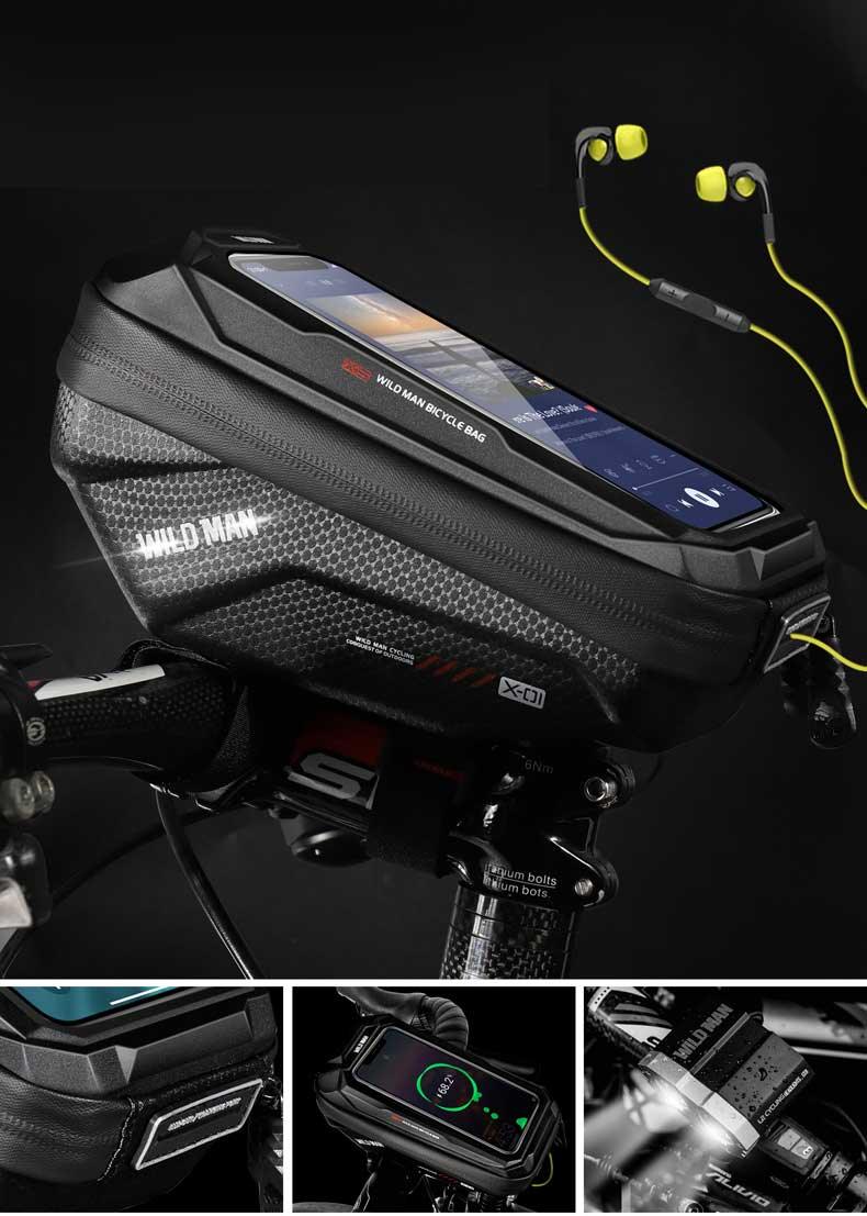 Top Tube WP Hard Shell Cycling Bag with TPU Touch Screen Phone Case