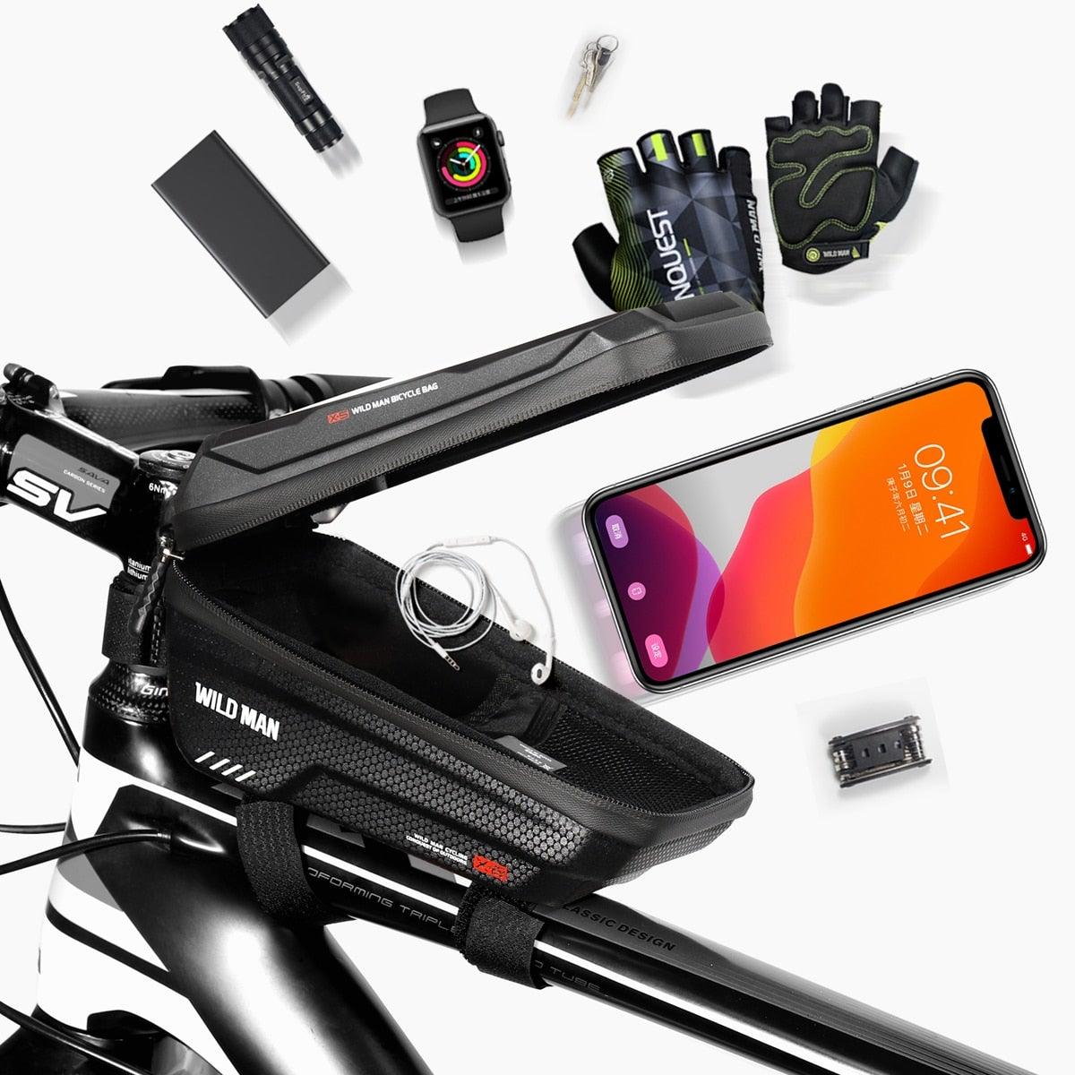 Top Tube WP Hard Shell Cycling Bag with TPU Touch Screen Phone Case