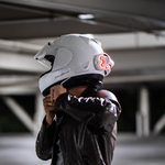 White Brake Free USB-C Motorcycle Helmet