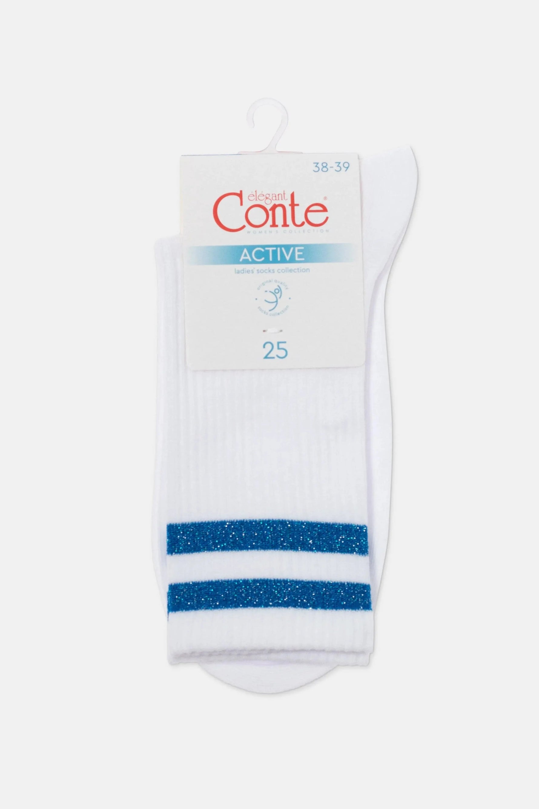 Conte Active Cotton Long Socks with Lurex Stripes