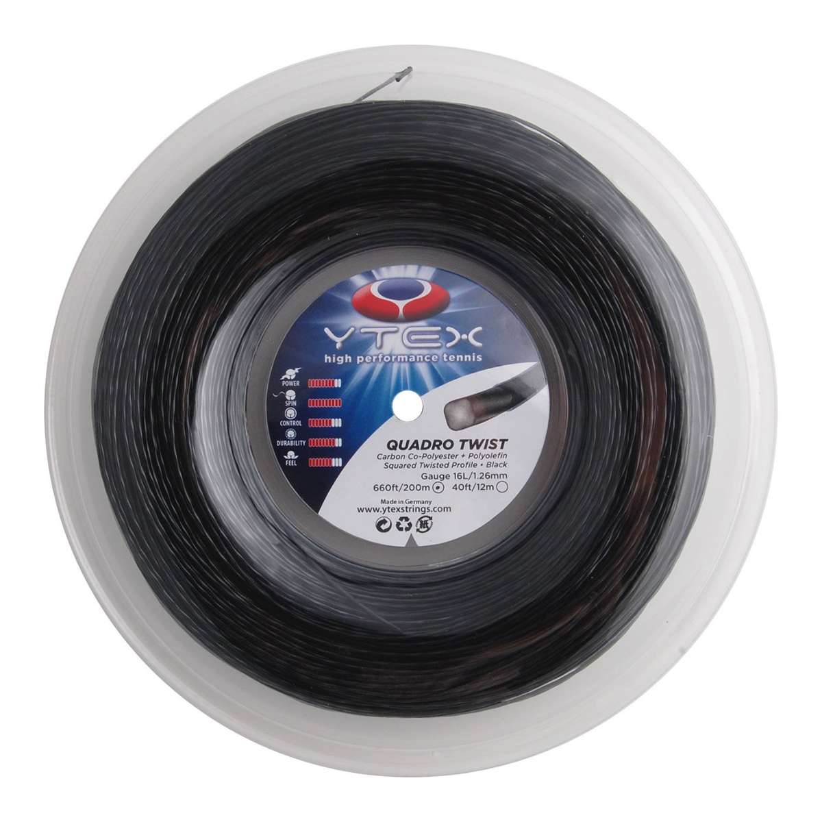 Quadro Twist Black Reel Racket String