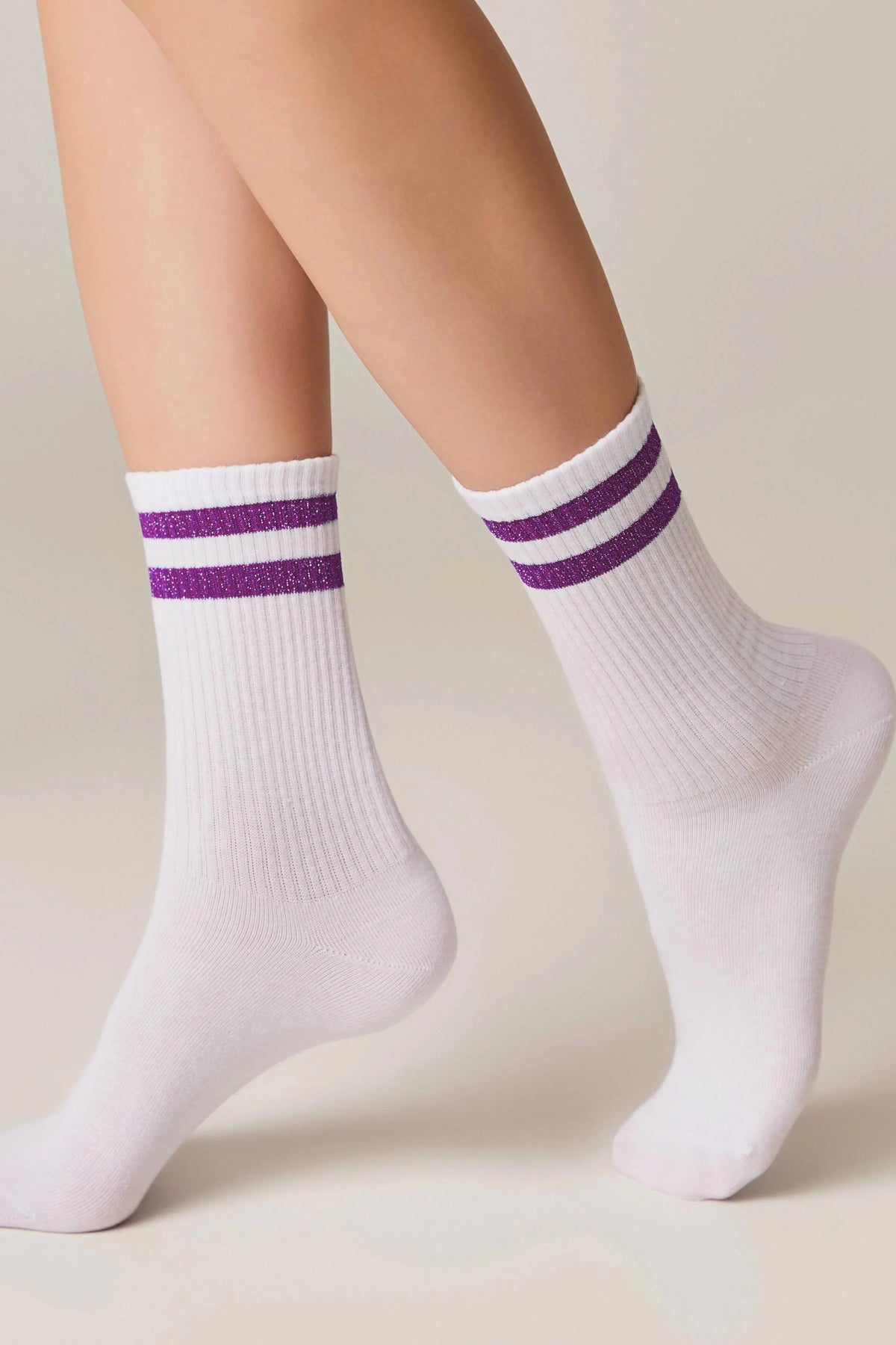 Conte Active Cotton Long Socks with Lurex Stripes