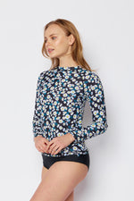 Daisy Black Long Sleeve Rash Guard | R5704