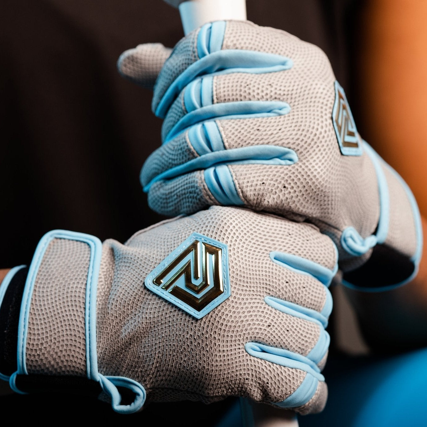 Resilient Championship Fastpitch Batting Gloves | Grey and Angel Blue